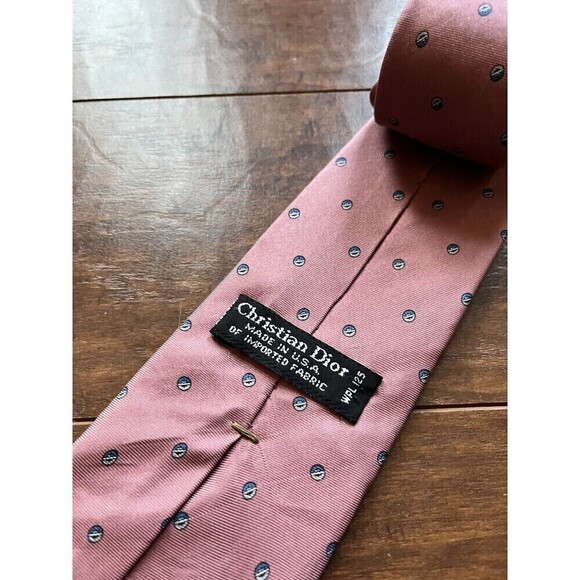 Vintage Christian Dior Made In USA 100% Silk Printed Tie - Picture 3 of 4
